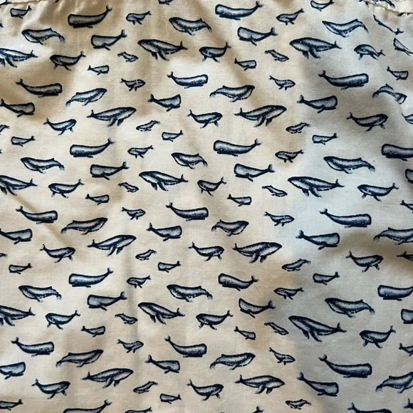 Nautica White Short Sleeve Button-Down with Navy Whale Print - Picture 5 of 5